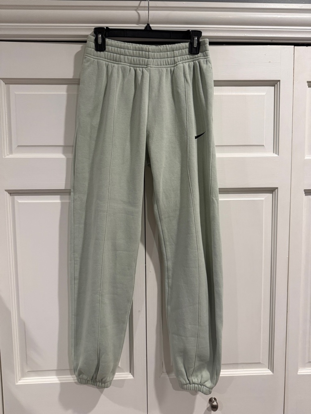 Nike Sage Green Fleece Joggers with Black Swoosh